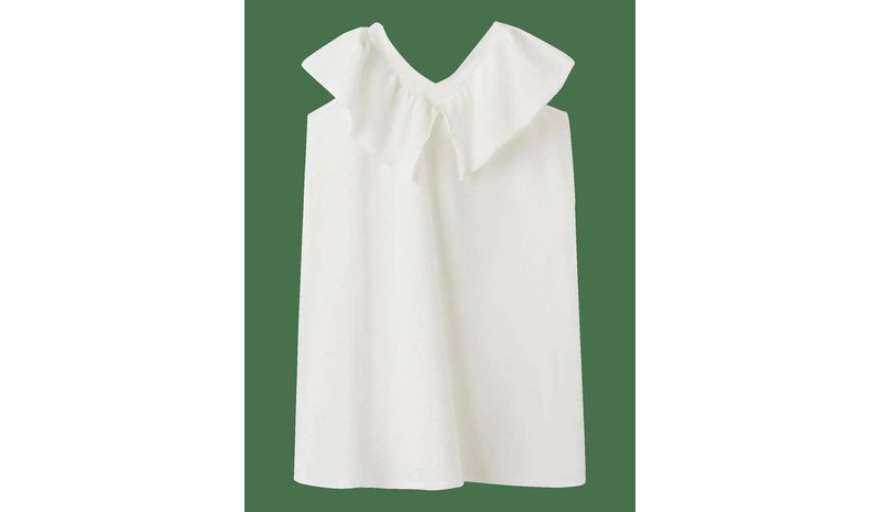 MANGO Short Ruffled Dress - NATURAL WHITE - 128 – kuva 1/2