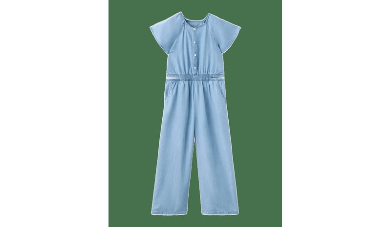 MANGO Lyocell Jumpsuit With Slit Details - OPEN BLUE - 140 – kuva 1/2