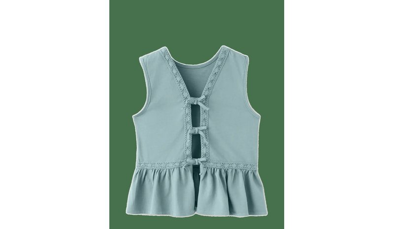 MANGO Embroidered Detail Bow Top - DARK BLUE - 128 – kuva 1/2