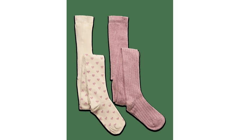MINYMO Stockings W. Pattern (2-Pack) - LIGHT ROSE - 104\110 – kuva 1/2