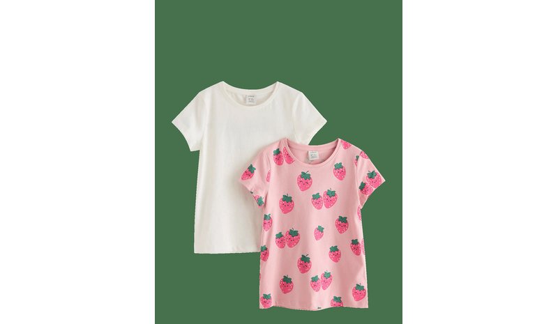 LINDEX 2-Pack Short-Sleeved Tops - LIGHT PINK - 128 – kuva 1/2