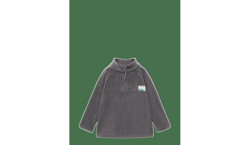 MANGO Zip-Up Fleece Sweatshirt - DARK GREY - 80 – kuva 1/2