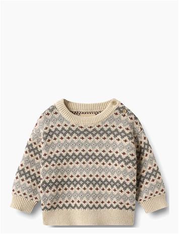 WHEAT Jacquard Pullover Harlow - FLINT - 86 – kuva 1/2