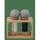 WINKEE Microphone Salt & Pepper Shaker - GREY, BROWN - H7 cm