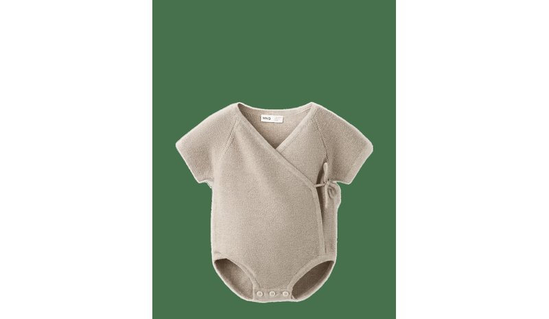MANGO Fine Knit Babygrow - MEDIUM BROWN - 68 – kuva 1/2