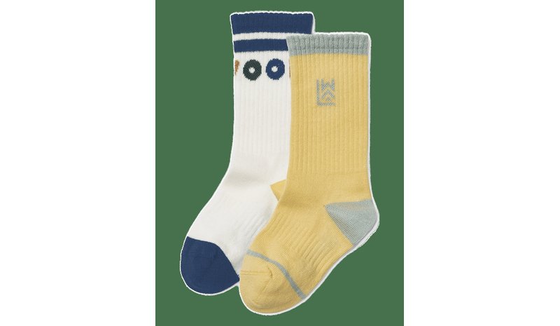 LIEWOOD Annette Socks 2-Pack - LEMONADE / CREME DE LA CREME - 19/21 – kuva 1/2