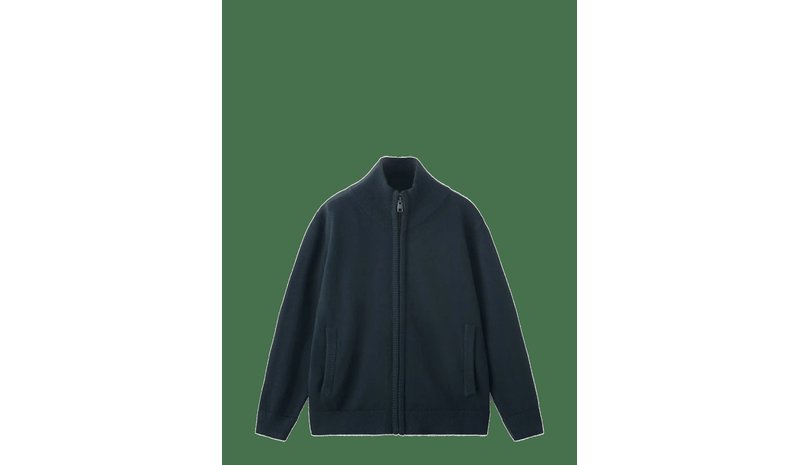 MANGO 100% Cotton Zip-Up Cardigan - NAVY - 104 – kuva 1/2