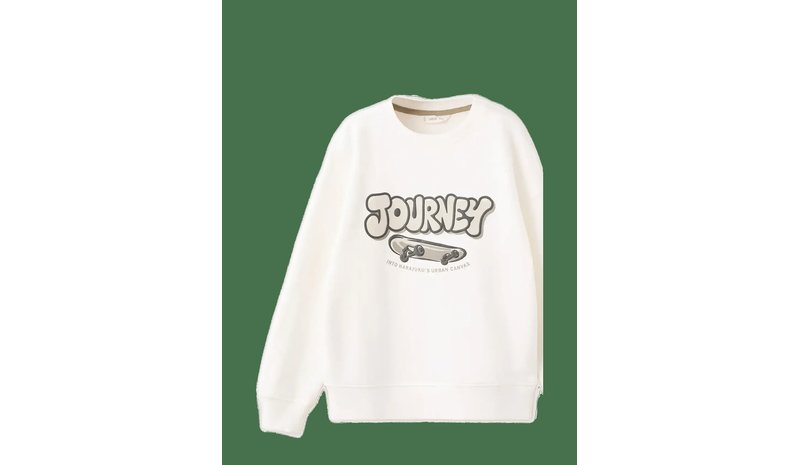 MANGO Printed Cotton Sweatshirt - NATURAL WHITE - 128