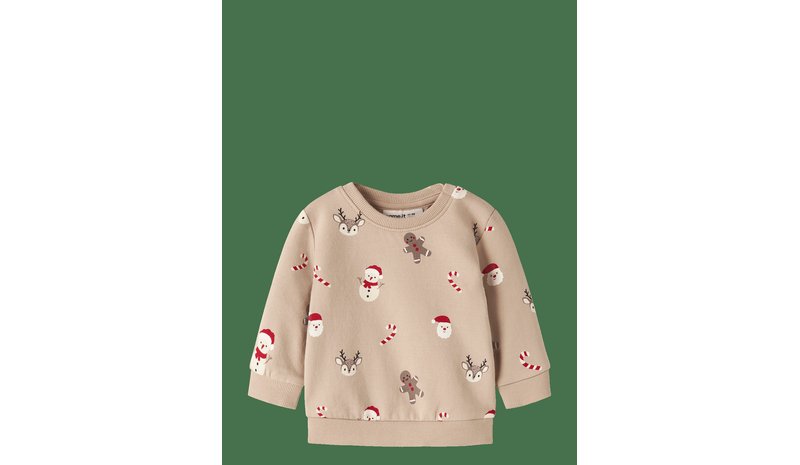 NAME IT Nbnruller Ls Sweat Bru - SESAME - 56 – kuva 1/2