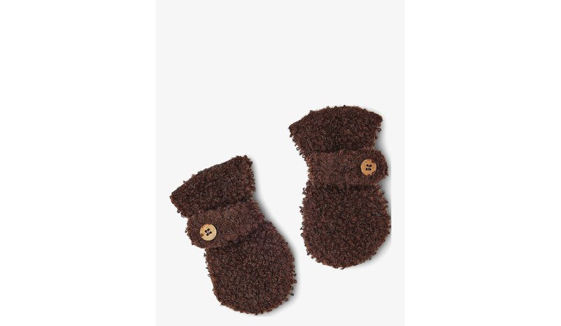 SMALLSTUFF Mittens Bouclé Merino Wool - BROWN - 56-62 – kuva 1/2