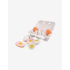 MAGNI TOYS Wooden Eggs In An Egg Tray, 6 Pieces - WHITE/YELLW/ORANGE - One Size