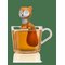 WINKEE Fox Tea Infuser - WHITE, ORANGE - H6 cm – kuva 1
