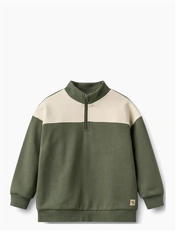 WHEAT Half Zip Sweatshirt L/S Matteo - THYME - 152 – kuva 1/2