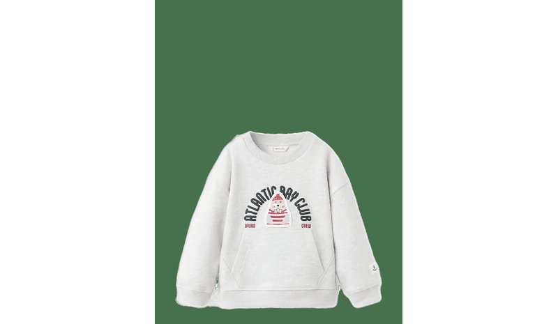 MANGO Printed Cotton Sweatshirt - LT PASTEL GREY - 92 – kuva 1/2