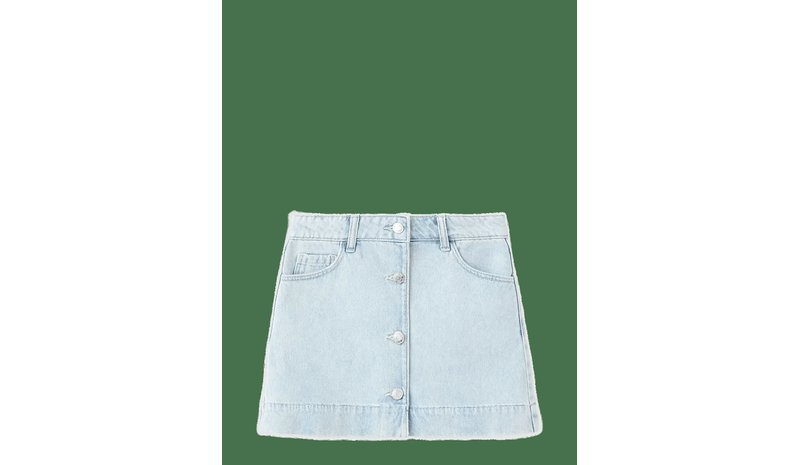 MANGO Denim Skirt With Buttons - OPEN BLUE - 140