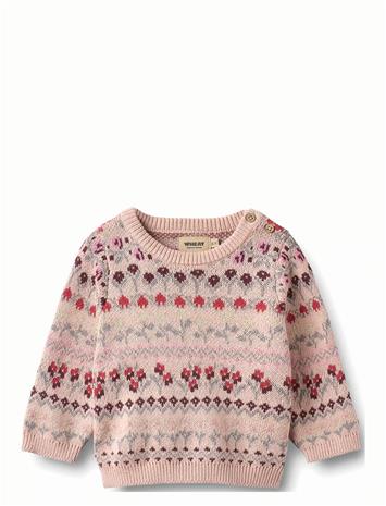 WHEAT Jacquard Pullover Mikmak - DIM ROSE - 92 – kuva 1/2