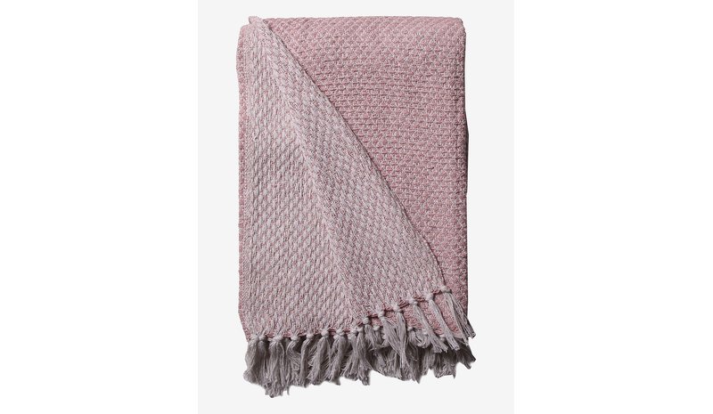AU MAISON Throws Nets - DUSTY ROSE/WHITE - 130X180 cm – kuva 1/2