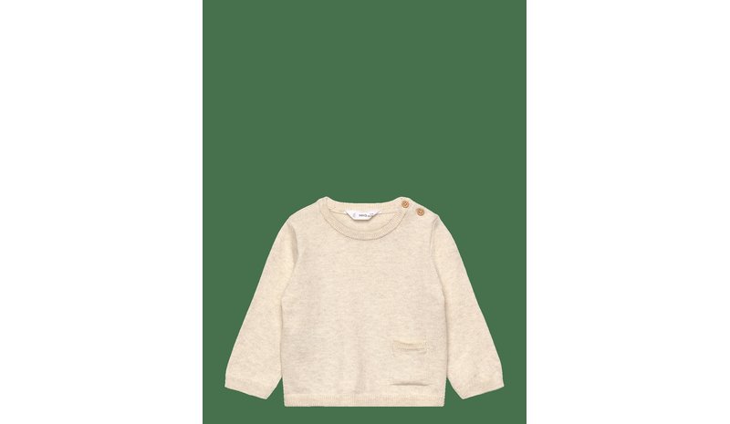 MANGO Knit Pocket Sweater - LT PASTEL BROWN - 6-9M – kuva 1/2