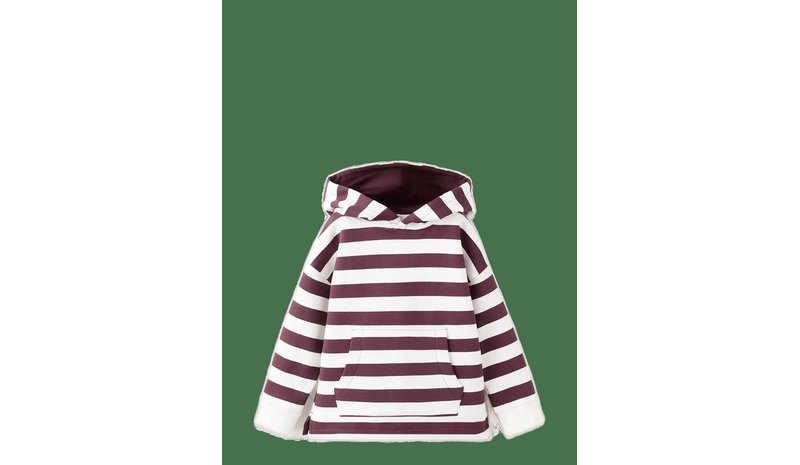 MANGO Striped Hooded Sweatshirt - DARK RED - 98 – kuva 1/2