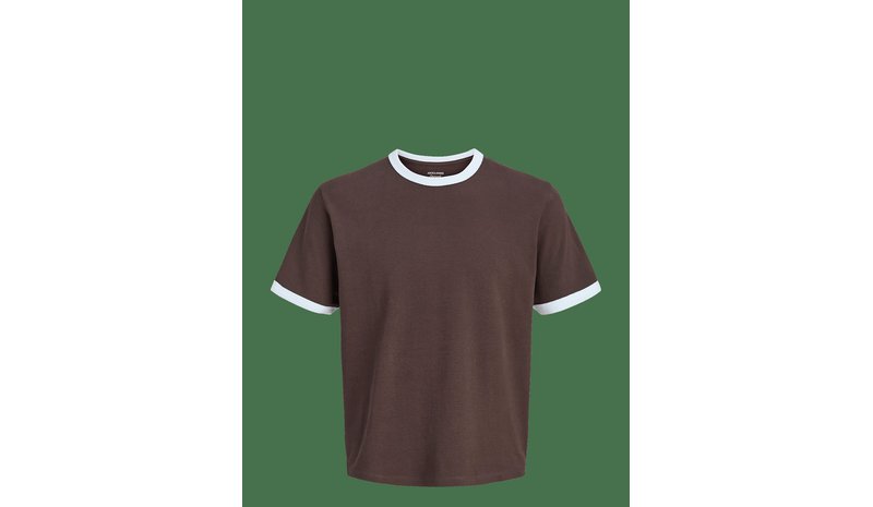 JACK & JONES Jorchamberi Ringer Tee Ss Crew Neck - JAVA - L – kuva 1/2