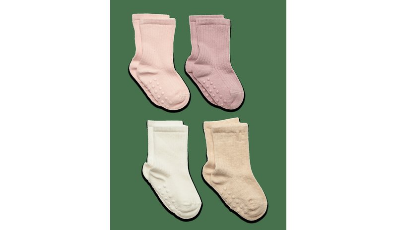 LINDEX Sock 4P Rib Solid - LIGHT DUSTY PINK - 25/27 – kuva 1/2