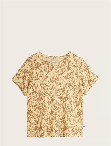 MINI RODINI Mini Leopard Aop Ss Tee - BEIGE - 116/122 – kuva 1/2