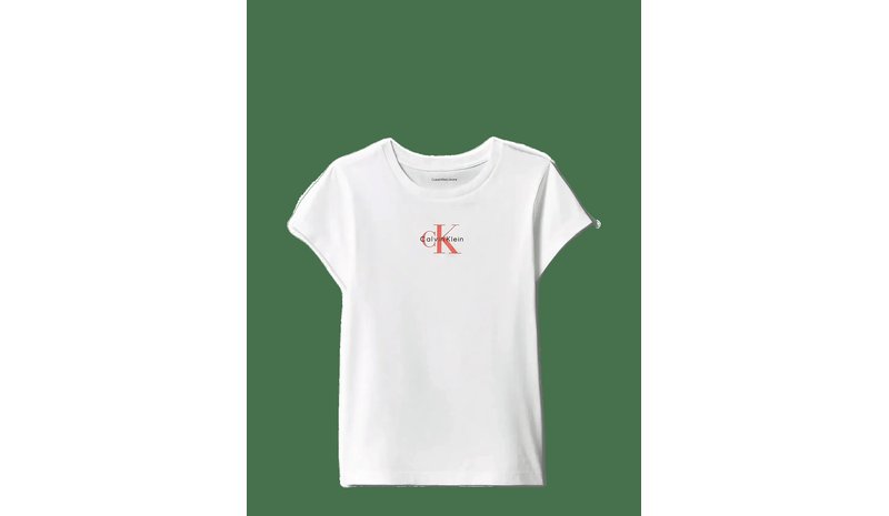 CALVIN KLEIN Micro Monogram Top - WHITE 11-0601 TCX - 164 – kuva 1/2