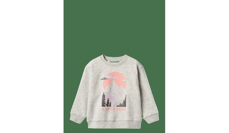 WHEAT Sweatshirt L/S Ellis - LIGHT MELANGE GREY - 98 – kuva 1/2