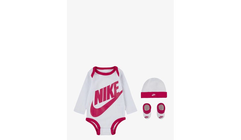 NIKE Nike Bodysuit+Hat+Bootie - WHITE / PINK - 50-68 – kuva 1/2