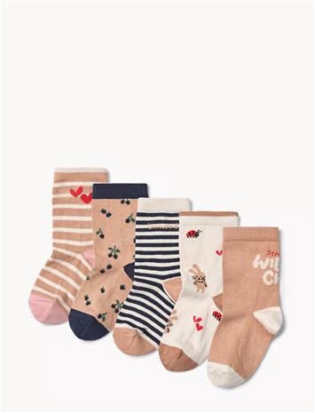 LIEWOOD Silas Socks 5-Pack - BERRY MULTI MIX - 19/21 – kuva 1/2
