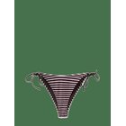 MANGO Cheeky Ribbed Striped Bikini Briefs - DARK BROWN - L