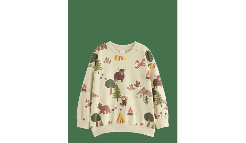LINDEX Sweatshirt With Brushed Inside - LIGHT DUSTY GREEN - 98 – kuva 1/4