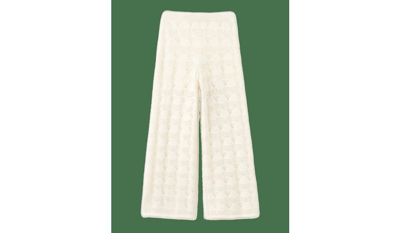 MANGO Openwork Knit Long Trousers - NATURAL WHITE - 116 – kuva 1/2