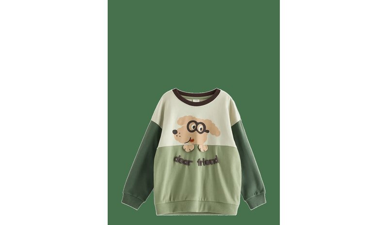LINDEX Sweatshirt With Brushed Inside - LIGHT DUSTY GREEN - 92