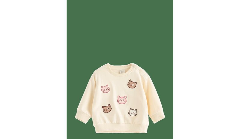 LINDEX Sweatshirt With Brushed Inside - WHITE - 92 – kuva 1/2