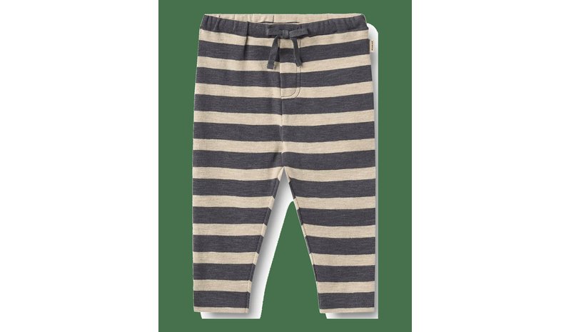 WHEAT Jersey Pants Manfred - GREYBLUE STRIPE - 74 – kuva 1/2