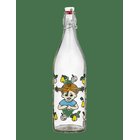MUURLA Pippi Glass Bottle Fruits 1L - CLEAR - 1 L