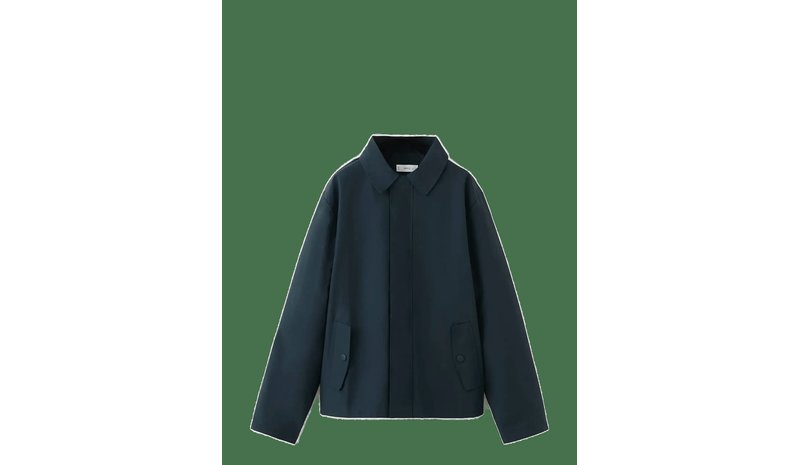 MANGO Cotton Jacket With Shirt Collar - NAVY - 128 – kuva 1/2
