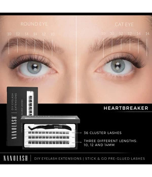 Nanolash DIY eyelash extensions Stick & Go pre-glued lashes Heart
