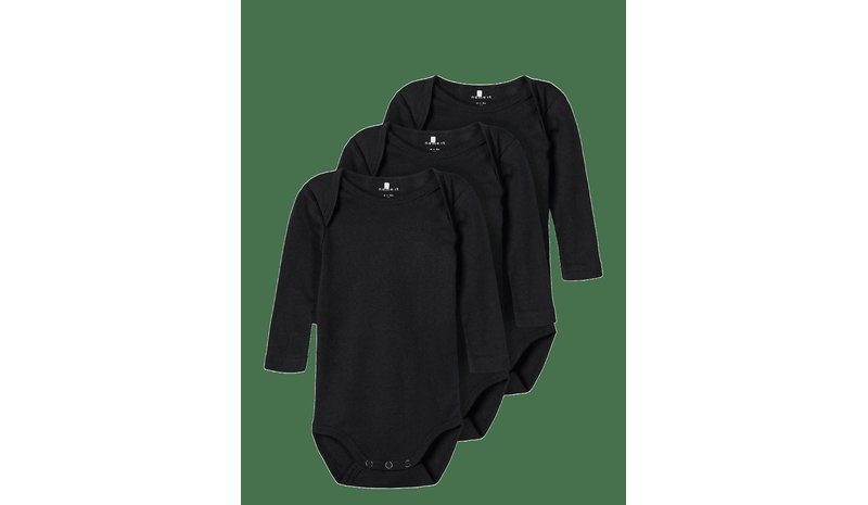 NAME IT Nbnbody 3P Ls Solid Noos - BLACK - 68 – kuva 1/2