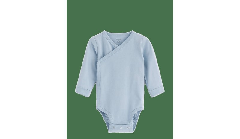LINDEX Wrap Bodysuit - LIGHT DUSTY BLUE - 56 – kuva 1/2