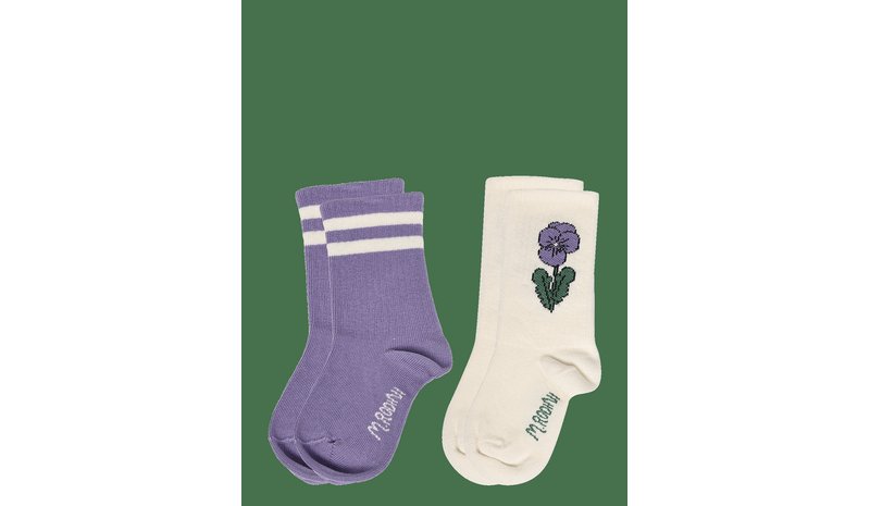 MINI RODINI Viola Stripe 2-Pack Socks - MULTI - 24/27 – kuva 1/2