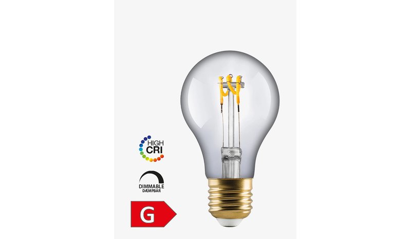 E3LIGHT E3 Led Vintage A60 E27 922 Spiral Dimmable Plastic - CLEAR - Ø6.0X10.4 cm – kuva 1/2
