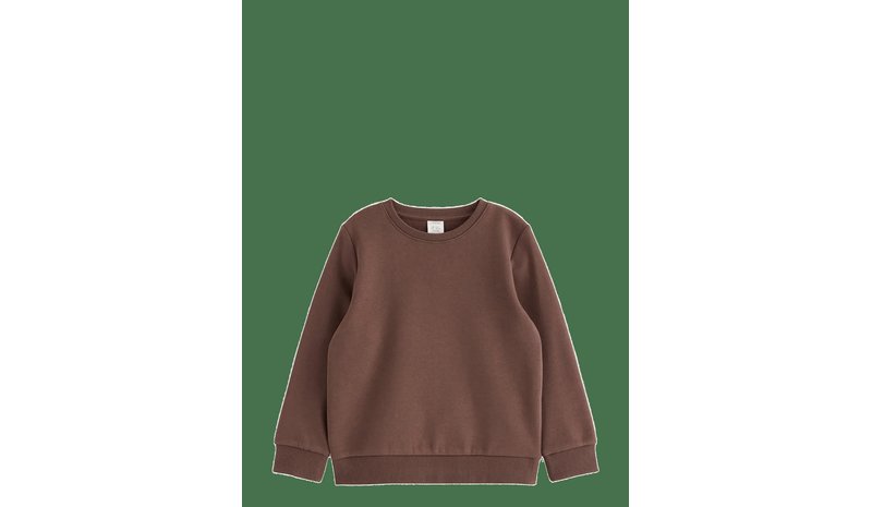 LINDEX Sweatshirt With Brushed Inside - DARK BROWN - 116 – kuva 1/4