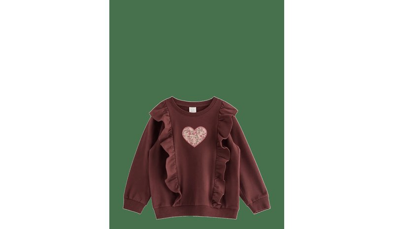 LINDEX Sweatshirt With Brushed Inside - DARK BROWN - 116 – kuva 2/4