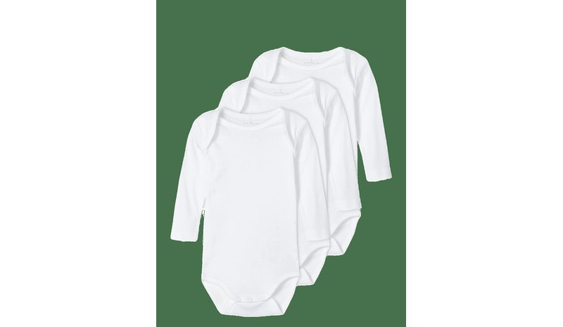 NAME IT Nbnbody 3P Ls Solid Noos - BRIGHT WHITE - 80 – kuva 1/2