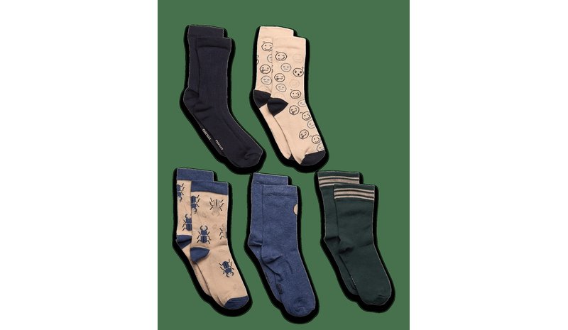 MINYMO Socks W. Pattern (5-Pack) - ARMY GREEN - 31\34 – kuva 1/2