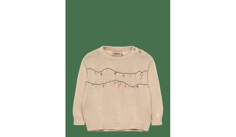WHEAT Knit Pullover Embr. Lisa - OFFWHITE - 62 – kuva 1/2