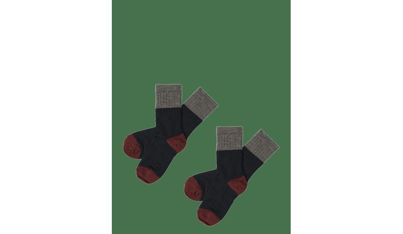 FUB 2-Pack Colour Block Socks - DARK NAVY - 19/21 – kuva 1/2