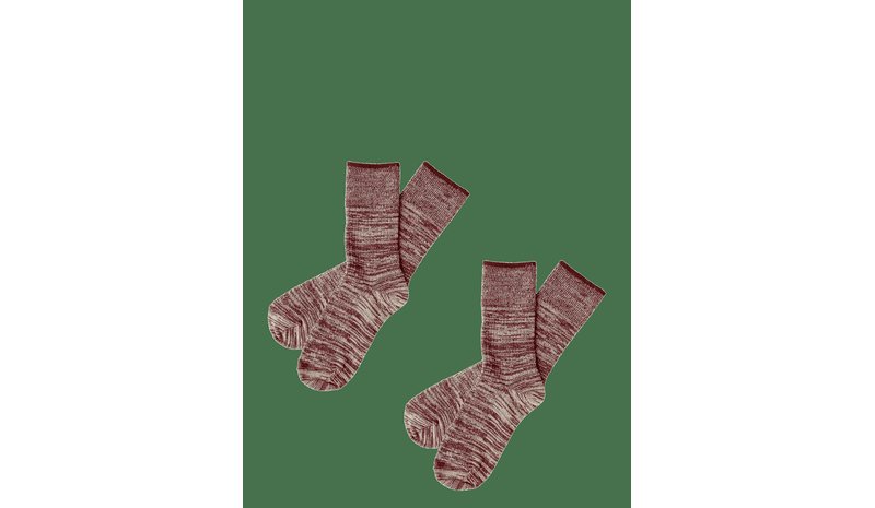 FUB 2-Pack Melange Socks - CRANBERRY/ECRU - 19/21 – kuva 1/2
